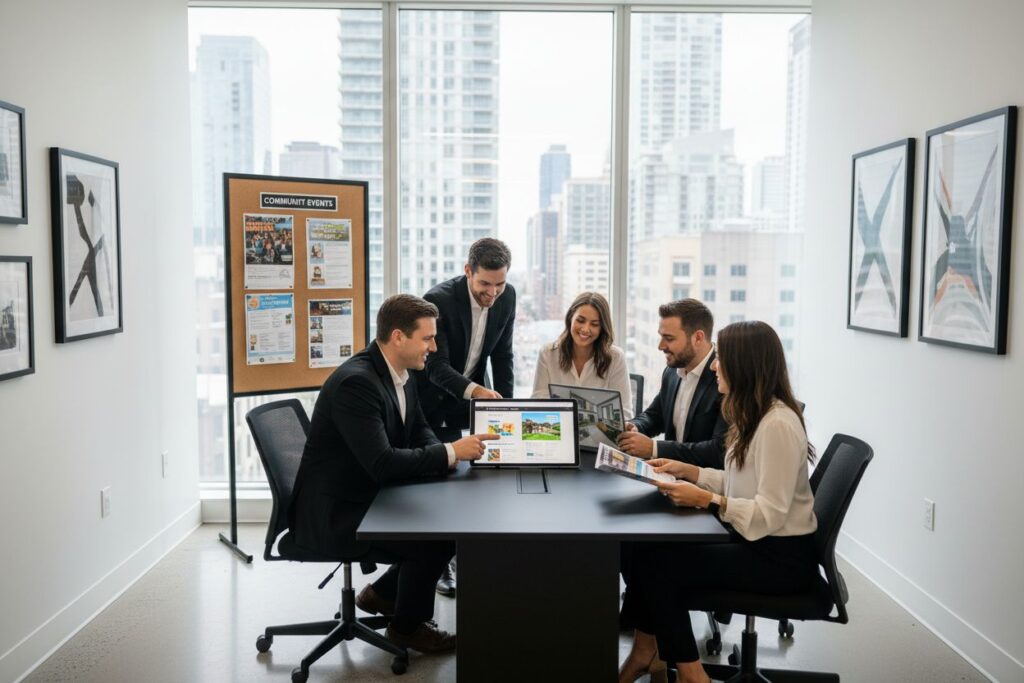 real estate newsletter, agent meeting, digital marketing